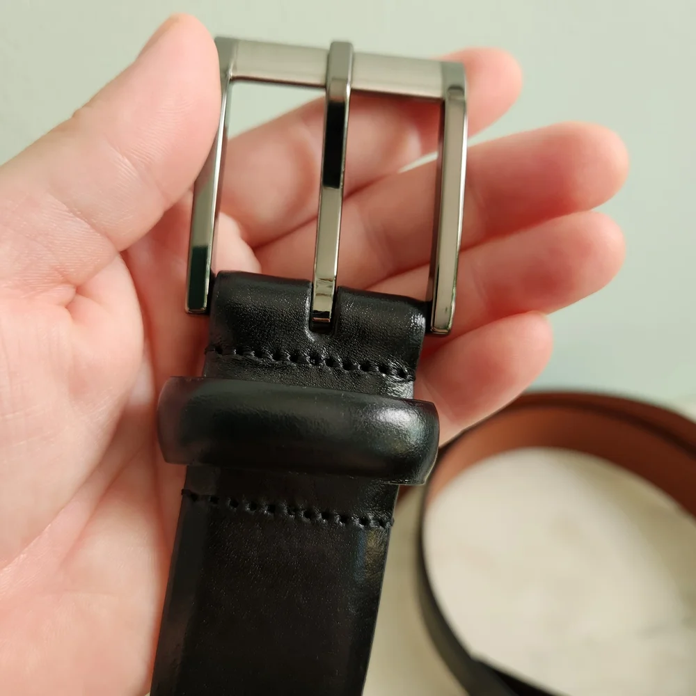 Trafalgar Black Leather Belt Men's Size 44 NEW Full‎ Grain Leather Everyday Belt